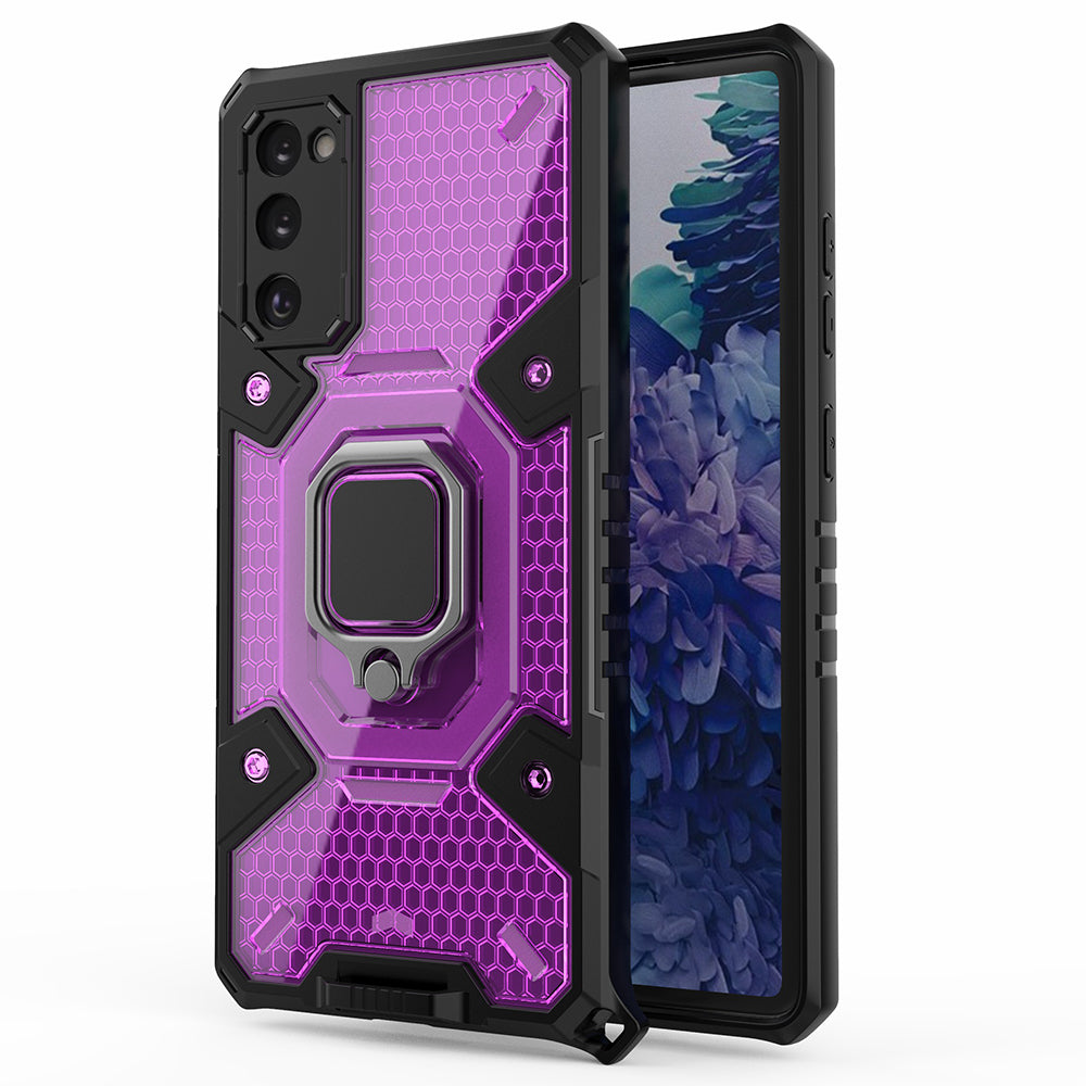 Tough Heavy PC+TPU Hybrid Kickstand Protective Phone Case with Holder Grip Magnetic Metal for Samsung Galaxy S20 FE 2022/S20 FE 4G/S20 FE 5G/S20 Lite - Purple Tough Heavy PC+TPU Hybrid Kickstand Protective Phone Case with Holder Grip Magnetic Metal for Samsung Galaxy S20 FE 2022/S20 FE 4G/S20 FE 5G/S20 Lite - Purple